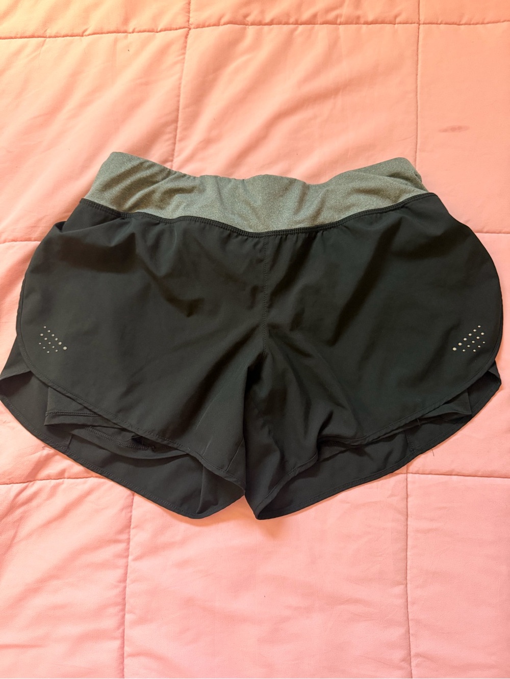 Avia Black Athletic Shorts with Gray Waistband - Picture 2 of 4